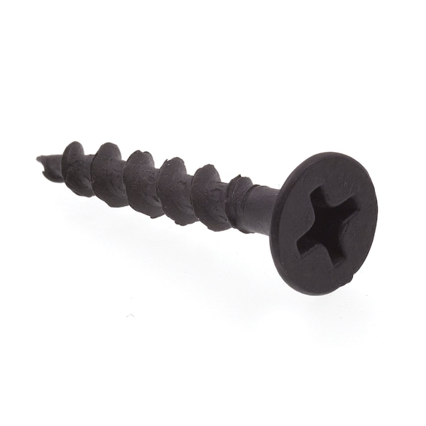 Drywall Screws, Bugle Head, Phillips Drive, No 6 X 1 in., Black Phosphate Coated Steel, PK500